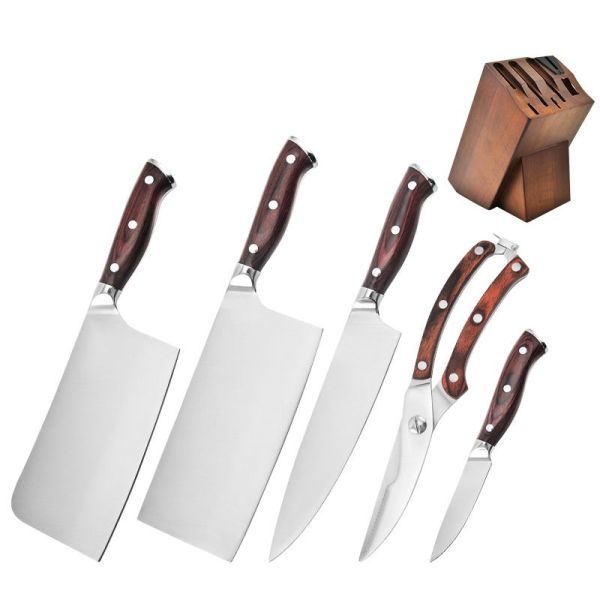 Nerūdijančio plieno 6 dalių virtuvinių peilių komplektas